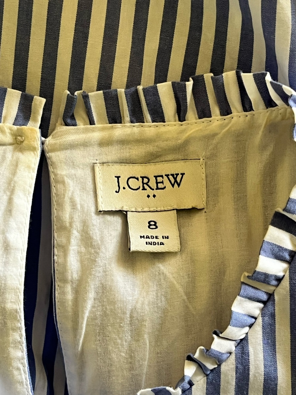 J.Crew Blue & White Stripe Tiered Midi Dress | Size 8 | Pockets | EUC 💙🤍 - Picture 7 of 8